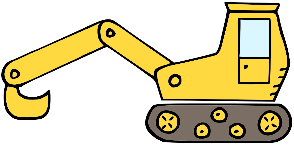 Autorská ilustrace bagr Hravé stroje